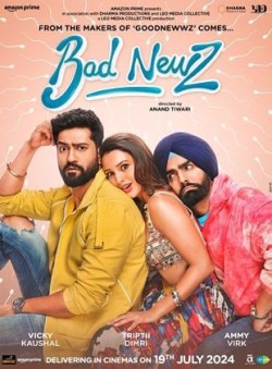 Download Bad Newz (2024) WEB-DL AMZN Hindi DD5.1 Full Movie 1080p | 720p | 480p [500MB] download